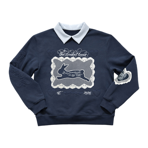 Madison Beer The Locket Tour collared navy blue sweatshirt