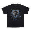 Black t-shirt with a graphic design of a heart and Madison Beer picture.