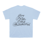 Light blue Madison Beer t-shirt with black text.