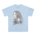 Light blue t-shirt with a graphic of Madison Beer